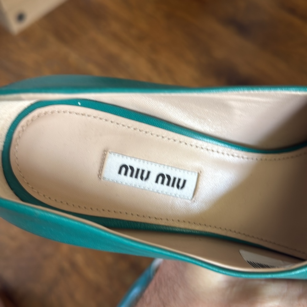 Miu Miu teal platform heels - Picture 7 of 15